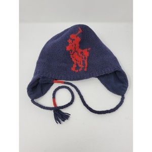 POLO RALPH LAUREN LAMBS WOOL CASHMERE NAVY BLUE BEANIE